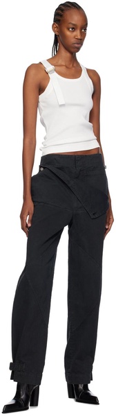 Black Belted Shell Trousers