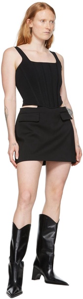 Black Cotton Short Skirt