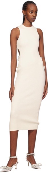 White Crystal-Cut Midi Dress