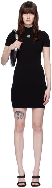 Black Mock Neck Minidress