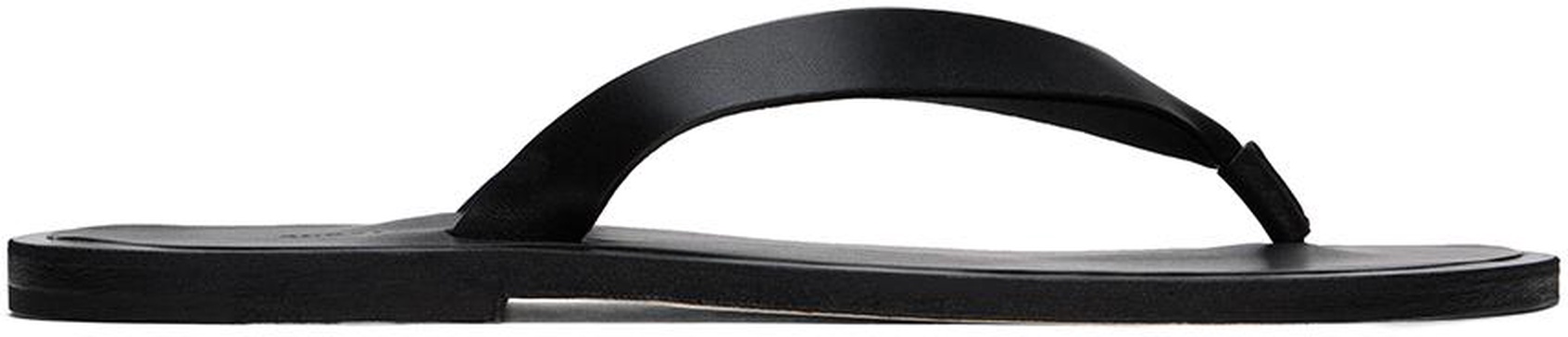 Black Leather Belt Flip Flops