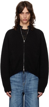 Black Ultra Zip Funnel Sweater