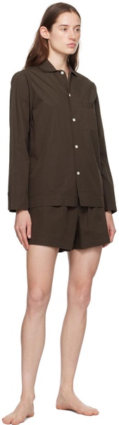 Brown Drawstring Pyjama Shorts