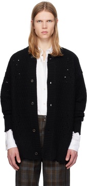 Black Roghen Wool Long Cardigan