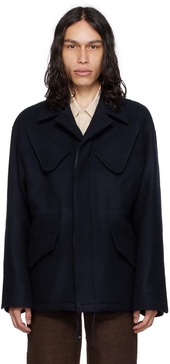 Navy Notched Lapel Jacket