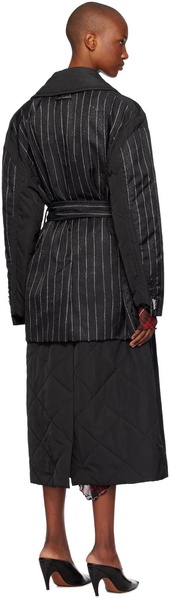 Black Pinstripe Coat