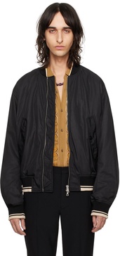 Black Zip Bomber Jacket