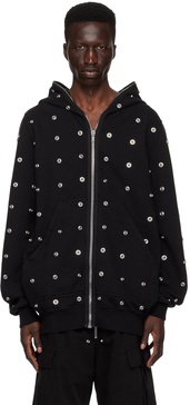 stud-detailing zipped hoodie