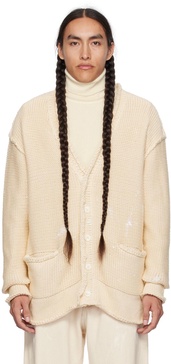 Beige Rolled Edge Cardigan