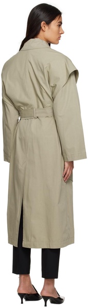 Beige Layered Trench Coat