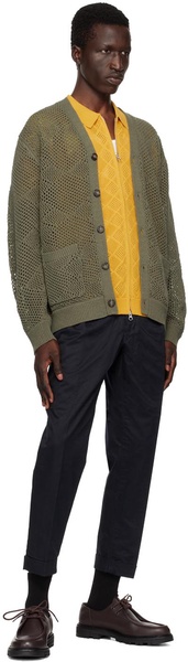 Khaki Argyle Mesh Cardigan