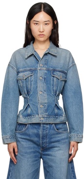 Blue Leela Belted Denim Jacket