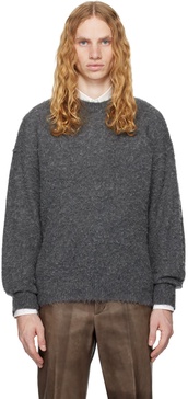 Gray Brushed Wool Cashmere Sweater