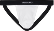 White Jacquard Logo Jock Strap