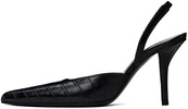 Black Octavie Croc Heels