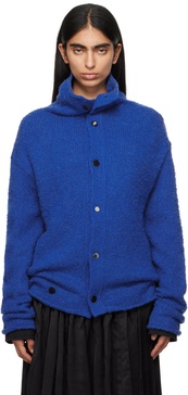 Blue Turtleneck Cardigan