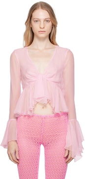 Pink Ruffled Blouse