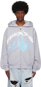 Gray Skyline Zip Hoodie