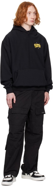 Black Oversized Arch Logo Popover Hoodie