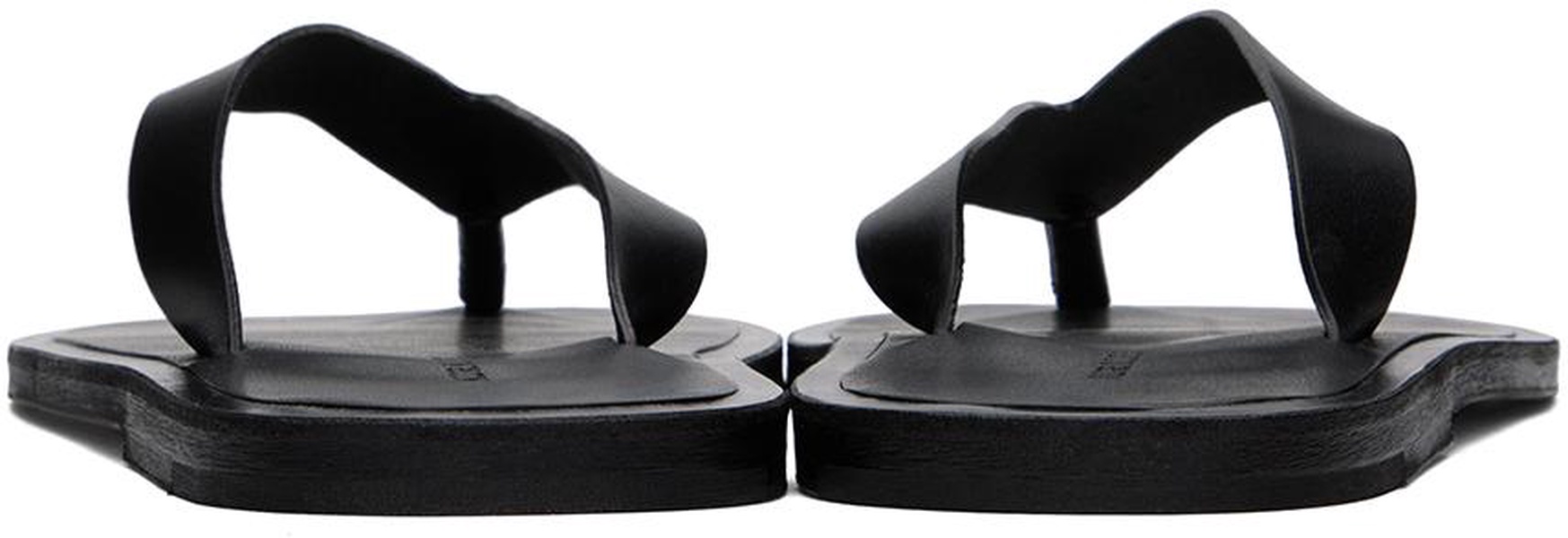 Black Leather Belt Flip Flops