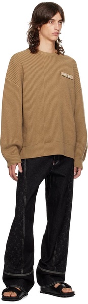 Tan MS Crewneck Sweater