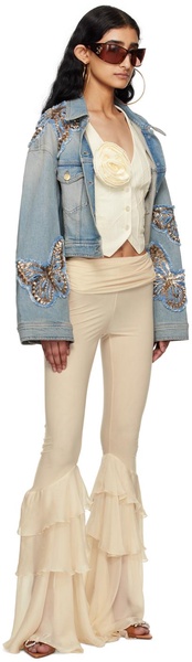 Blue Appliqué Denim Jacket