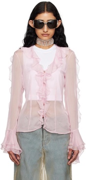 Pink Ruffle Blouse