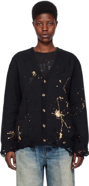 Black Paint Splatter Cardigan