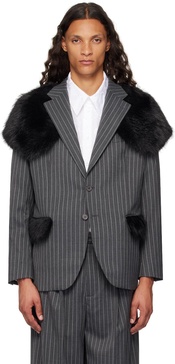 Gray Pinstripe Classic Blazer