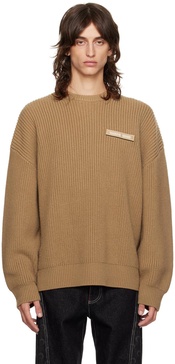 Tan MS Crewneck Sweater