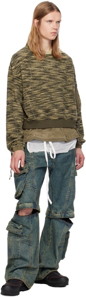 Khaki Layered Fleece Sweatshirt