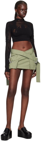 Khaki Belted Miniskirt