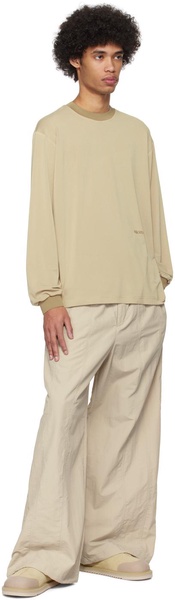 Beige Lay1 Boxy Long Sleeve T-Shirt