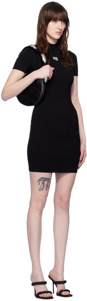 Black Mock Neck Minidress