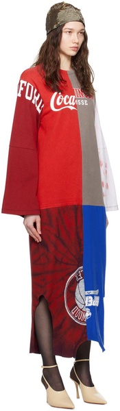 Multicolor Reconstituted Midi Dress