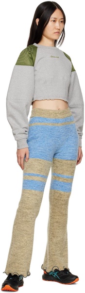 Khaki & Blue Senya Color Block Lounge Pants