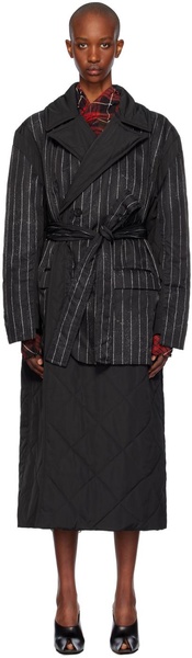 Black Pinstripe Coat