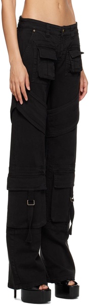 Black Denim Cargo Pants