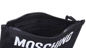 Moschino Logo Printed Zipped Clutch Bag