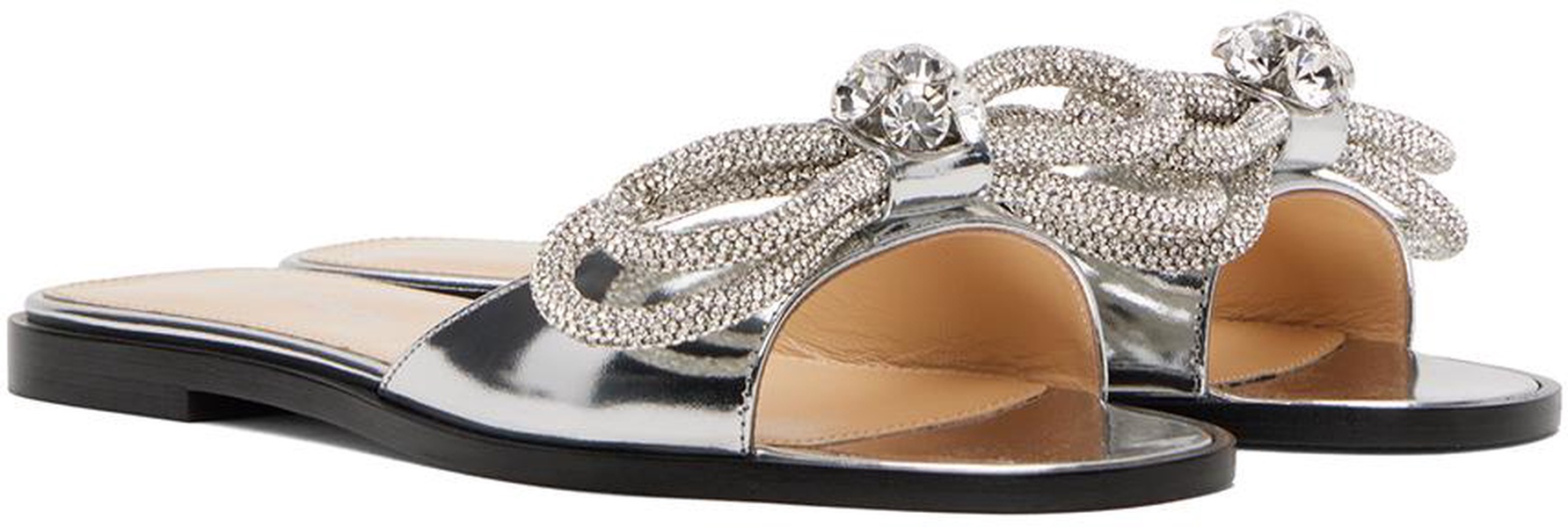 Silver Double Bow Mirror 10 Sandals