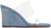 Blue Olympia Wedge Denim Heeled Sandals