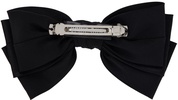 Black Classic Silk Bow Barrette