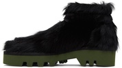 Black & Green Calf-Hair Boots