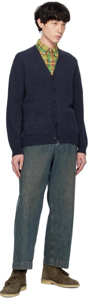 Navy Elbow Patch Cardigan