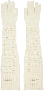 Off-White Cable Knit Gloves