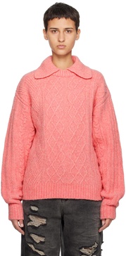 Pink Erete Long Sleeve Polo