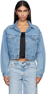 Blue Shrunken '90s Denim Trucker Jacket