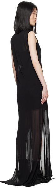 Black Semi-Sheer Maxi Dress