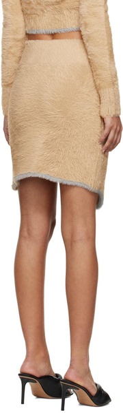 Beige Venus Faux-Fur Miniskirt