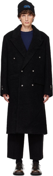 Black Peaked Lapel Coat